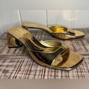 ZARA Gold Women's Heels SIZE 7.5 VGUC